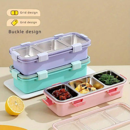 Stainless Steel Lunch Box Compartment Bento Box Food Container for Meal Prep Use