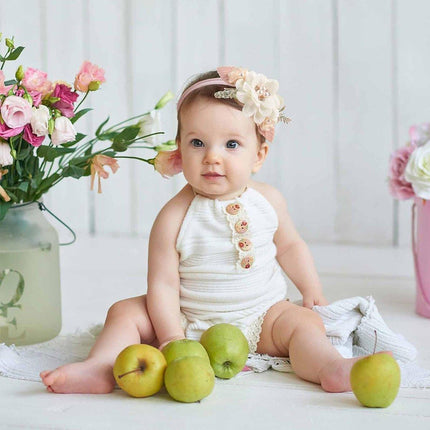 3X Baby Girl Cute Nylon Headband Flower Headwrap Elastic Turban Bows for Newborn
