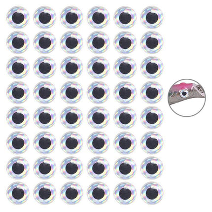 100PCS Fish Eyes 3D Holographic Lure Eyes Fly Tying Jigs Crafts Dolls - Aimall