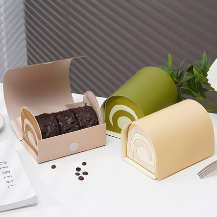 20pcs Baking Boxes for Cake Roll Swiss Roll Mousse Pastry Towel Roll Packaging