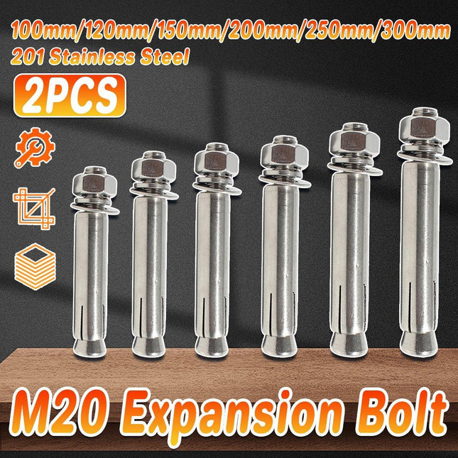 2pcs M20 Hexagon Expansion Screw Bolt Lengthened Heavy Duty for Secure Fitting