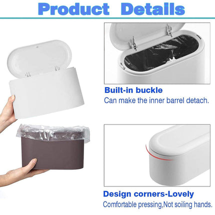Desktop Wastebasket Organizer Small Trash Bin Compact Wastebasket for Office Use