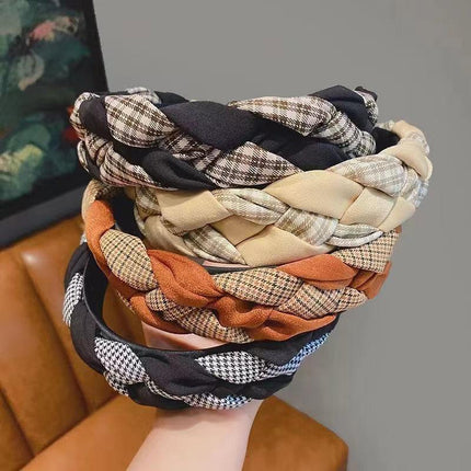 Women Headband Twist Hairband Hoop Knit Knot Cross Tie Wide Headwear Accessories - Aimall