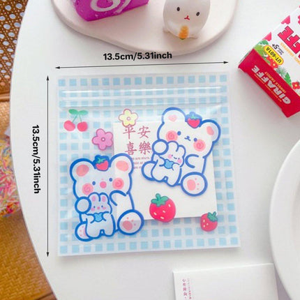 100pcs Cartoon Ziplock Bags For Snacks Candy Cookies Food Safe Plastic Bags