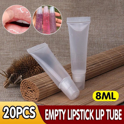 20PCS 8ml Empty Lipstick Lip Balm Tube Clear Lip Gloss Container Squeeze Bottles - Aimall