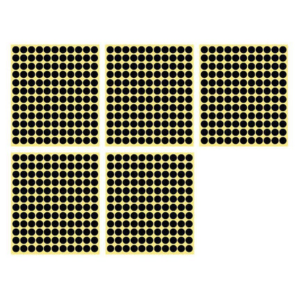 8/13/25/50mm Colour Sticker Dots Adhesive Round Labels Circular Scrapbooking Black - Aimall