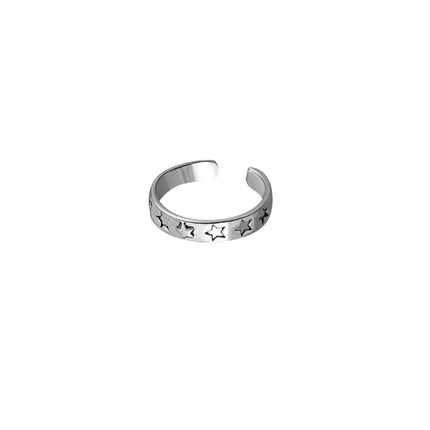 Adjustable Simple Ring Stacked 5-pointed Star Jewelry Fashion Unisex Design