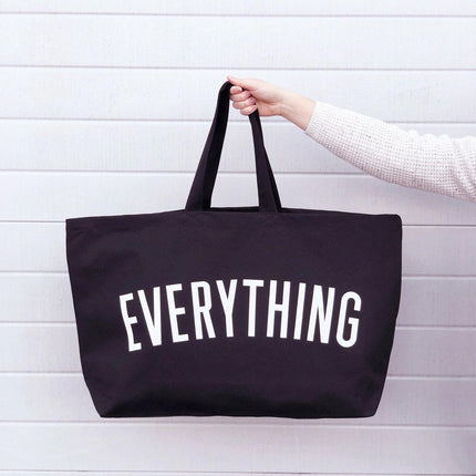 Large Canvas Black Tote Bag Reusable Shoulder Shopping Travel Bag