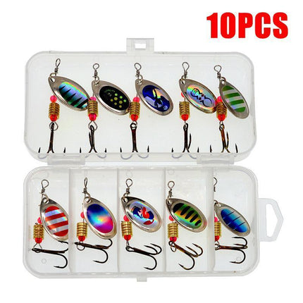 10/16PCS Fishing Lure Spinners Baits Spoon Set with Tackle Bag Trout Bass Tackle - Aimall