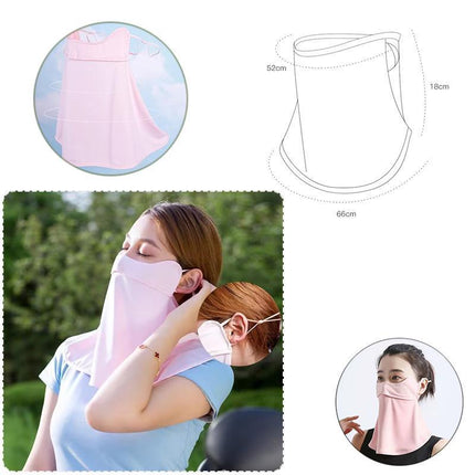 Ice Silk Sunscreen Mask Scarf Head Face Neck Gaiter UV Protection Outdoor Hiking - Aimall