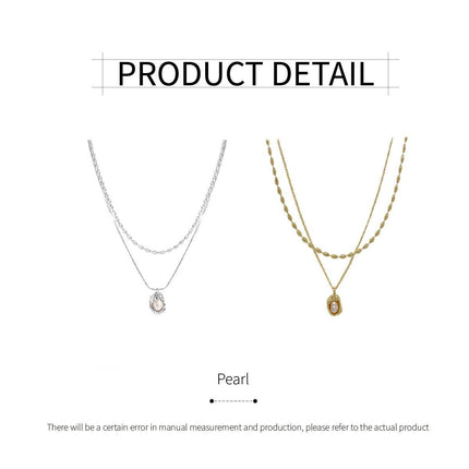 Love Butterfly Pearl Tassel Double Layer Necklace Elegant Jewelry Women Fashion