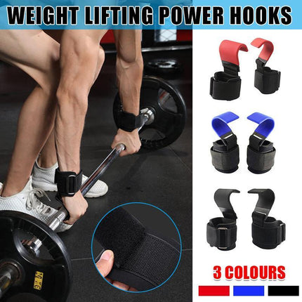 WEIGHT LIFTING POWER HOOKS POWER GRIPS WRIST SUPPORT BAR STRAPS GYM HOOK GLOVES Aimall