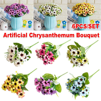 6pcs High End Artificial Flowers for Home Decoration Realistic Faux Floral