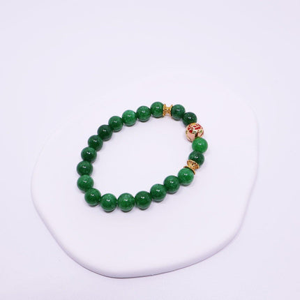 Green Natural Stone Beaded Bracelet Beauty Handmade Women Simple Healing Reiki