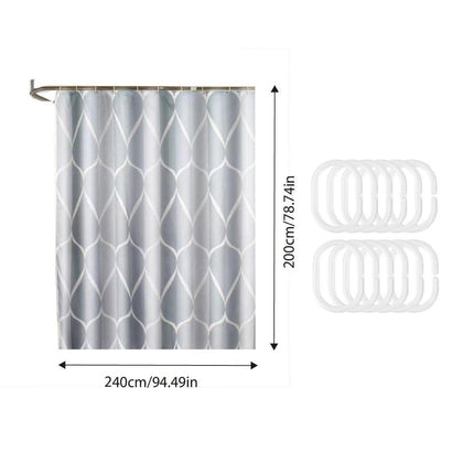 Waterproof Fabric Shower Curtain Simple Bathroom Curtain No Drill Bath Screen