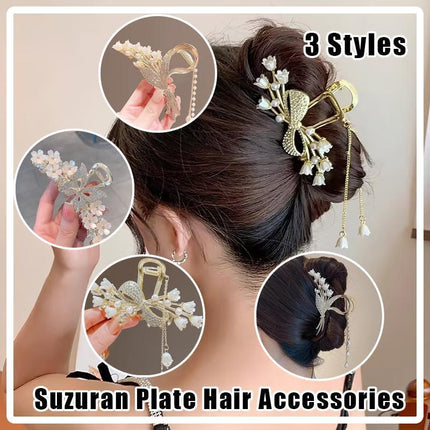 Rhinestone Pearl Butterfly Hair Clip Elegant Girls Hair Claws Hair Accessories - Aimall