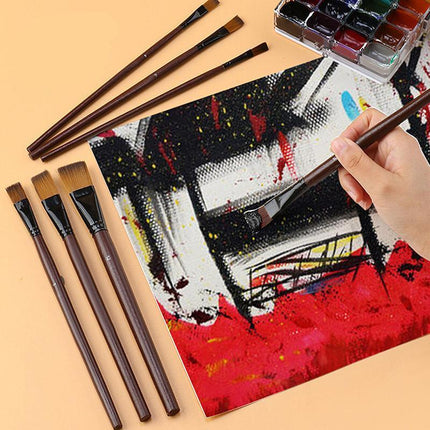 6X Art Painting Brushes Set Nylon Acrylic Oil Watercolor Artist Paint Brush Kit - Aimall