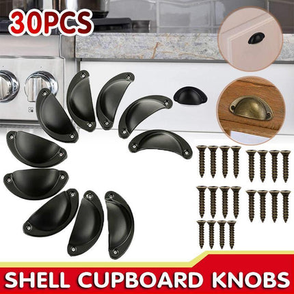 30X Modern Cup Cabinet Handle Knob Drawer Furniture Door Pull Shell Cupboard - Aimall