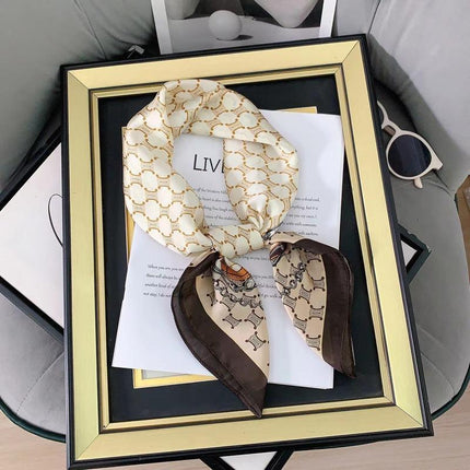 Square Silk Feel Satin Scarf Small Vintage Head Neck Hair Tie Band Women Elegant - Aimall