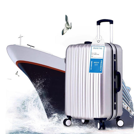 2/10PCS Cruise Ship Luggage Tags Holders Zip Pouch Keyring Steel Wire Cable