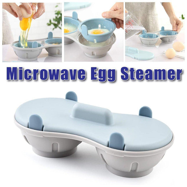 Microwave Egg Steamer Mold With Lid Kitchen Plastic Omelette Steaming Box Tool
