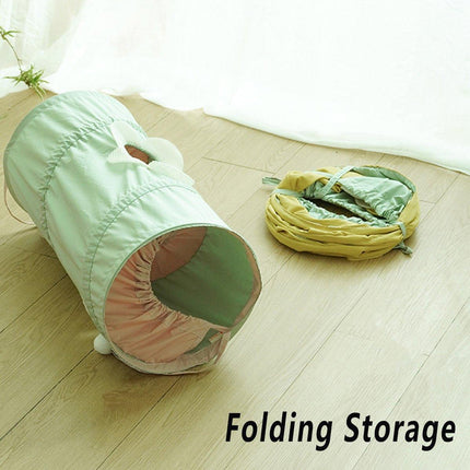 Folding Spiral Cat Tunnel Toy Interactive Pet Tunnel for Cats and Kittens Play