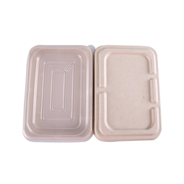 50PCS Square Disposable Lunch Box Thickened Takeout Salad Bowl Natural Colour