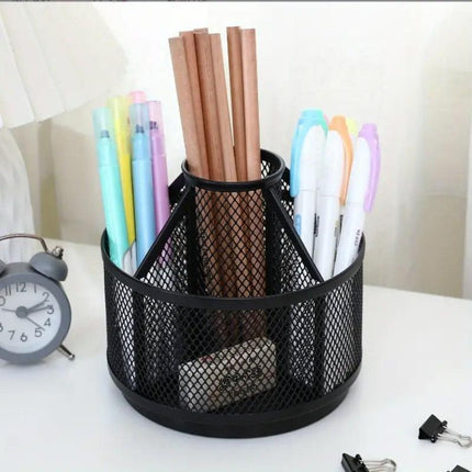 Rotating Pen Holder Organizer Multifunctional Desk Storage Bucket for Office