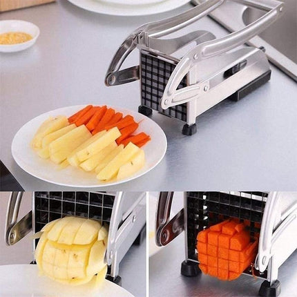 Chip Potato Chipper Maker French Fries Dicer Slicer Chopper Cutter + 2 Blades - Aimall