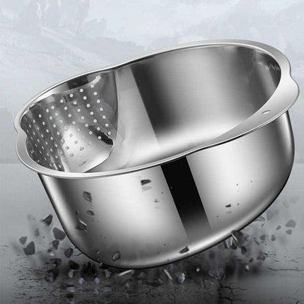 304 Stainless Steel Rice Washing Basin Multi-Purpose Kitchen Sieve Drain Basket