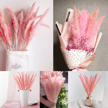 15/30x Artificial Natural Dried Pampas Grass Flowers Bunch Wedding Home Decor - Aimall