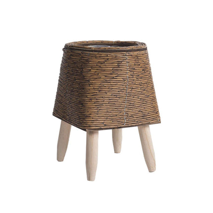 Indoor Rattan Trellis Planter Tabletop Plant Container Straw Planter for Home