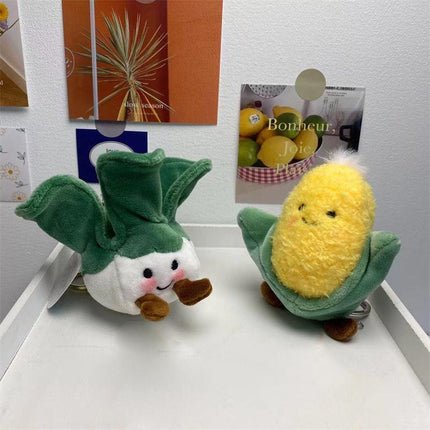 Vegetable Keychain Plush Realistic Food Simulation Soft Stuffed Kids Toy Keyring - Aimall