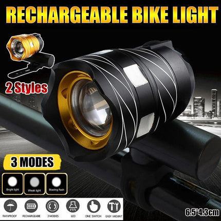 15000LM Front Back Headlight Bicycle Light LED Rechargable Bike USB Waterproof - Aimall