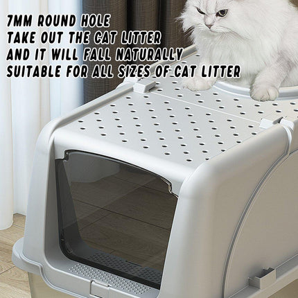 Durable Stainless Steel Cat Litter Box Pan Pet Toilet Odor Control Tray Large