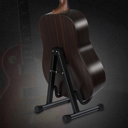 Folding Guitar Stand Floor Rack Electric Acoustic Bass Gig Holder Rack Portable - Aimall