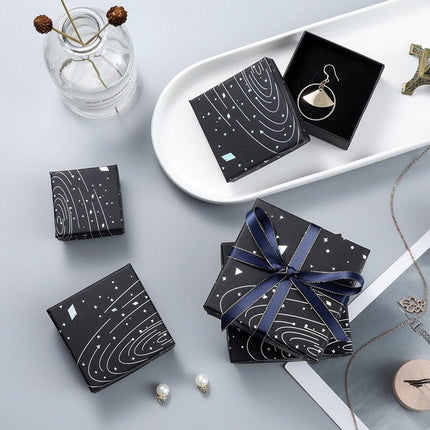 20x Holographic Silver Foil Jewelry Box for Earrings Bracelets Rings Packing Box