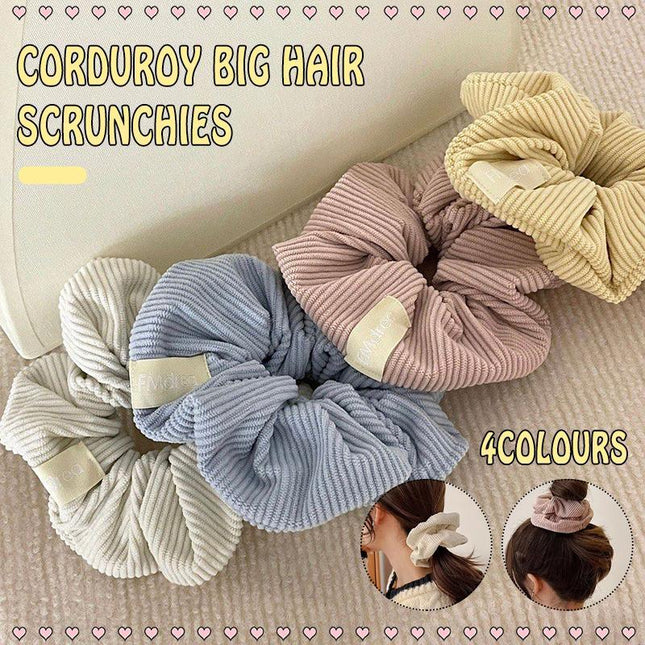 Corduroy Big Hair Scrunchies Ponytail Holder Hair Ties Rope Hair Accesorries - Aimall