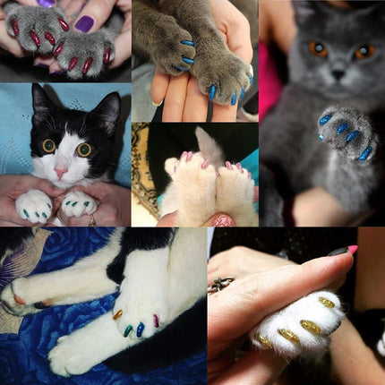 100PCS Anti Scratch Paw Covers for Cats and Kittens Nail Protector Soft Paw