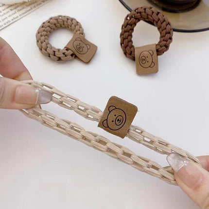 Mixed Color Braided Hair Ties Rope Elastic Rubber Bands Women's Hair - Aimall
