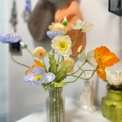 10pcs Artificial Yume Silk Flocking Flowers for Home Wedding Party Decoration