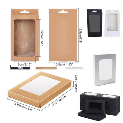 50pcs Rectangular Window Gift Paper Box Candy Biscuit Packaging Boxes