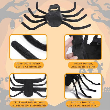 Pet Spooky Big Spider Halloween Costume Dress Up for Dogs Cats and Small Pets