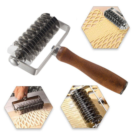Pastry Pizza Roller Cutter Pull A Wheel for Dough Cookie Pie Steel Net Lattice