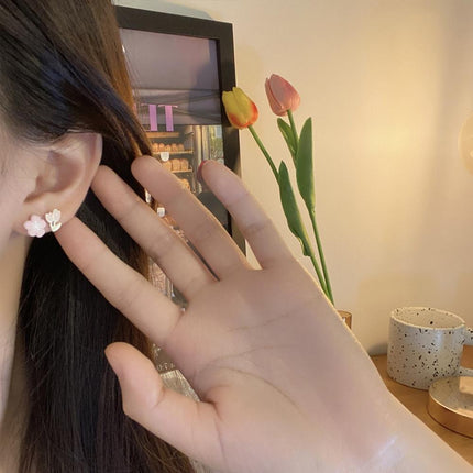 Cute Pink Stud Earrings Set for Women Girls Simple Fashion Jewelry Accessories