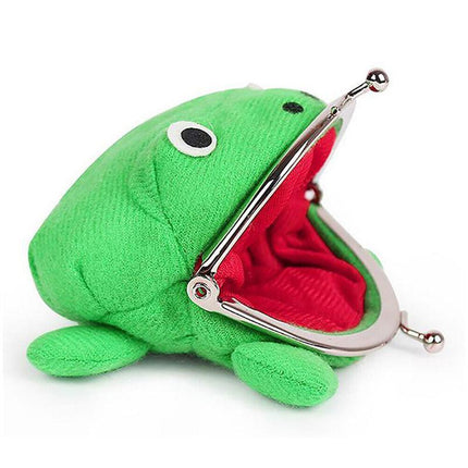 Charming Plush Frog Coin Purse Money Pouch Toy Wallet Unique Cash Bag - Aimall