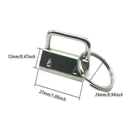 50X 27MM DIY Craft Key Fob Keychain Hardware With Plier Wristlets Tail Clip Gift