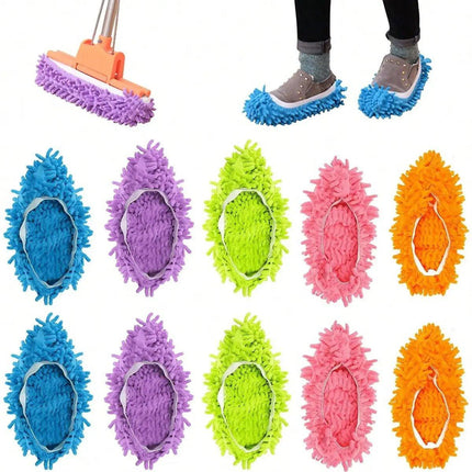 10pairs Washable Floor Cleaning Mop Shoes Removable Slipper Covers for Mopping