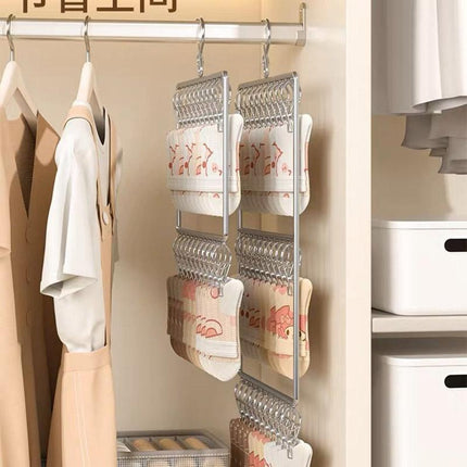 Stainless Steel Drying Rack Multi Function Windproof Underwear Clip Sock Hanger