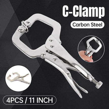 4PCS C-Type Pliers Set Pipe Clamp Square Jaw Pliers Manual Grip Hand Tool